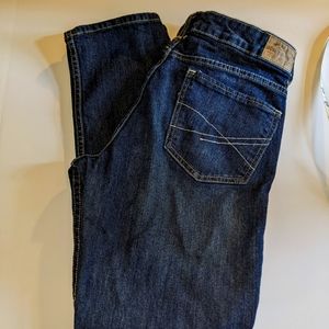 Aeropostale Bayla Skinny Curvy Jean, Dark Blue, Women's 7/8 Short